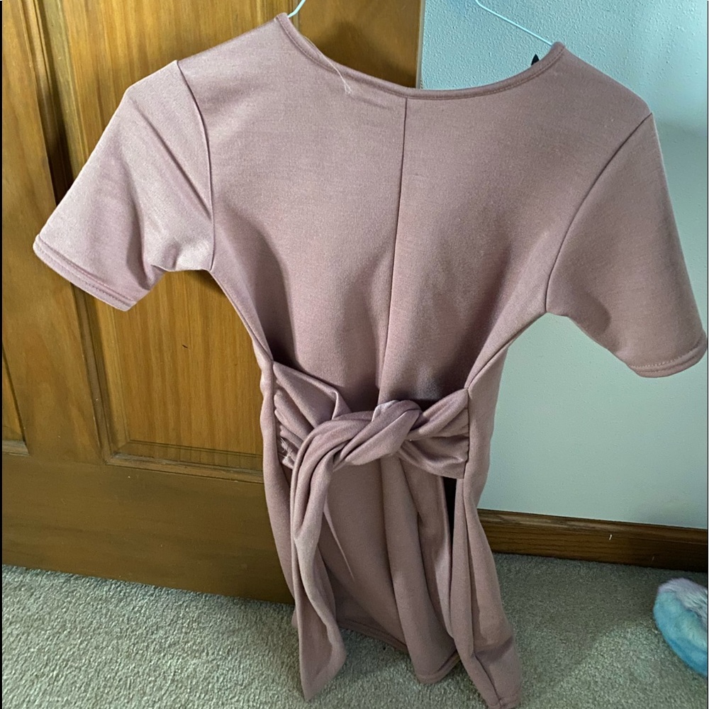 Blush pink tie romper